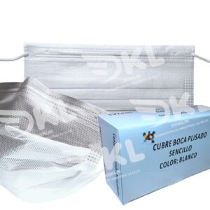Eco Cubrebocas Plisado sencillo color blanco